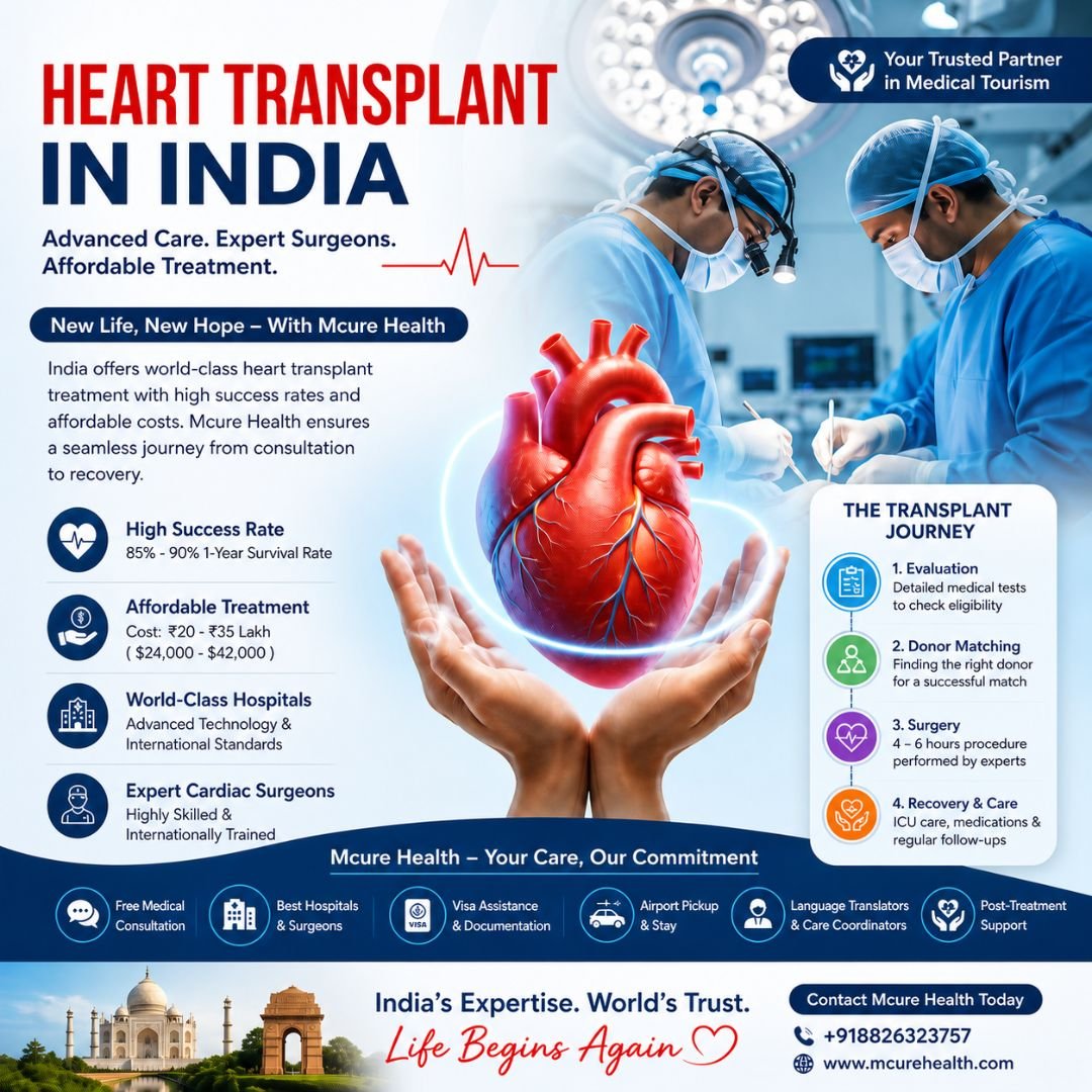 Heart Transplant in India with Mcure Health – A Complete Guide for International Patients