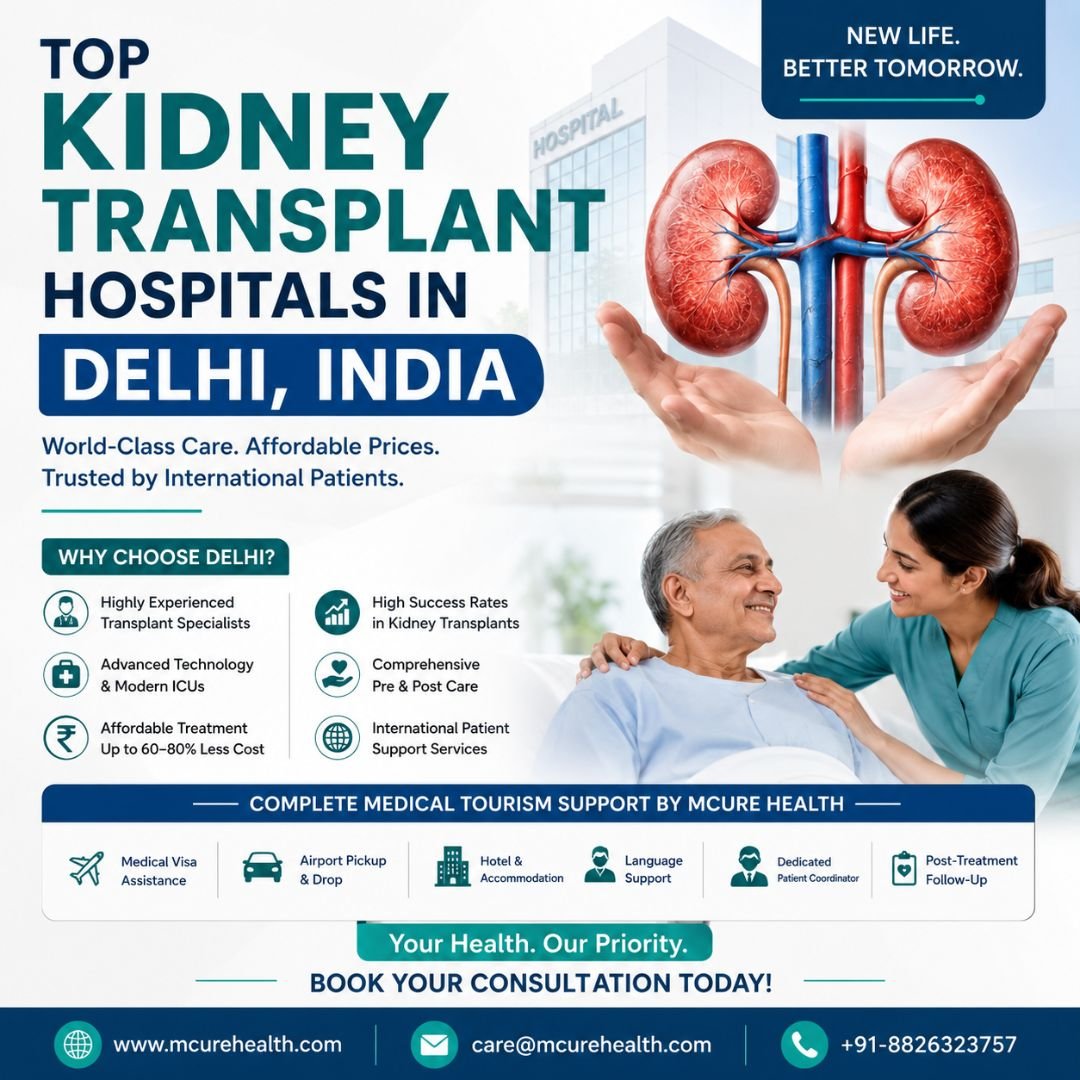 Top Kidney Transplant Hospitals in Delhi, India for International Patients – Powered by Mcure Health